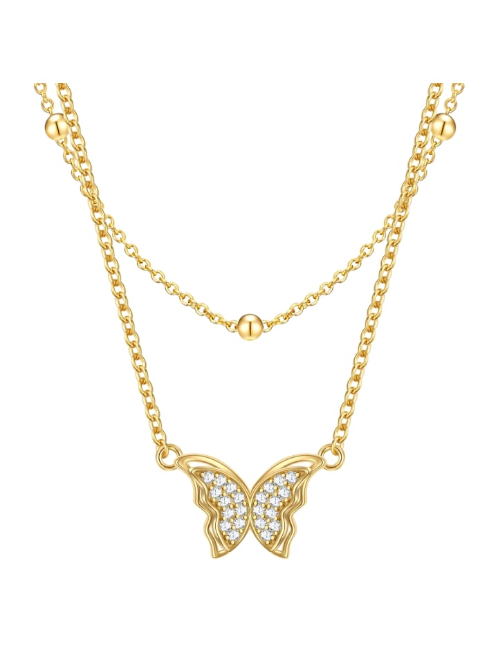 

Rafaela Donata Колье «Бабочка» из стерлингового серебра с фианитами в оправе из желтого золота