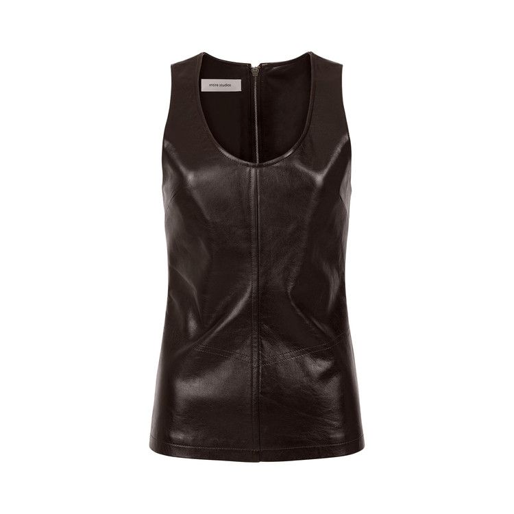 

Топ Entire Studios Leather Tank Top, Dark Brown