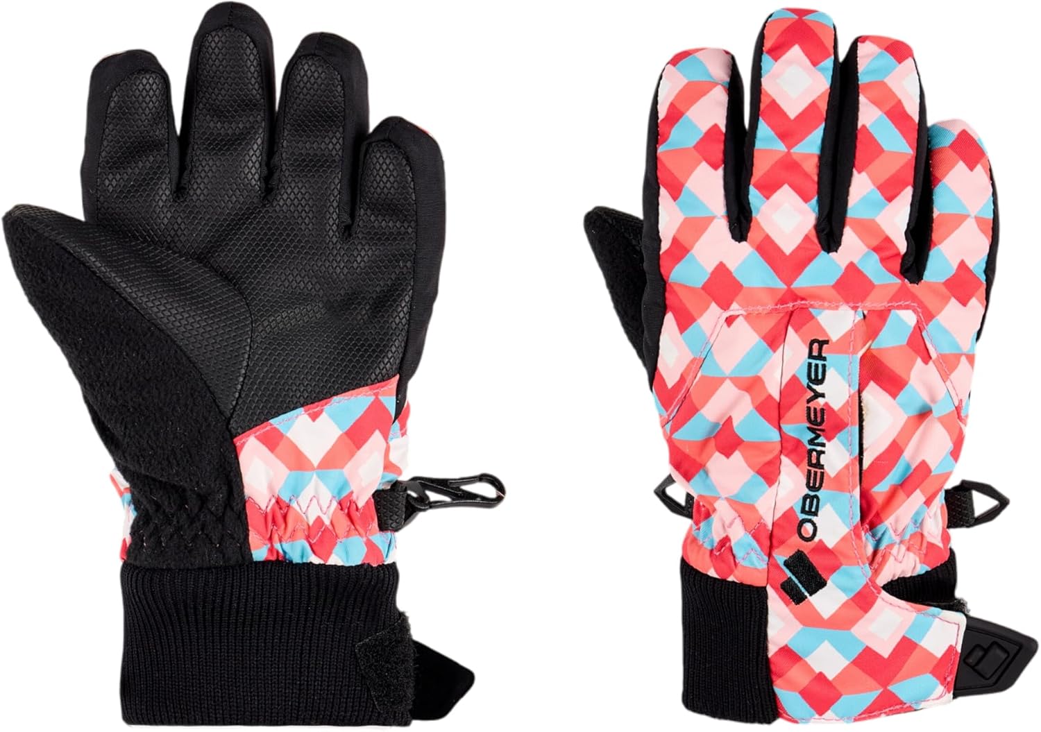 

Детские перчатки Obermeyer Thumbs Up, легко надевать и снимать, водонепроницаемые и утепленные для снега и катания на лыжах, Pink Graphic Heart
