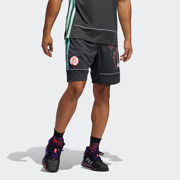 Шорты bw rose short contrasting colors basketball sports shorts black Adidas, черный — фото 4
