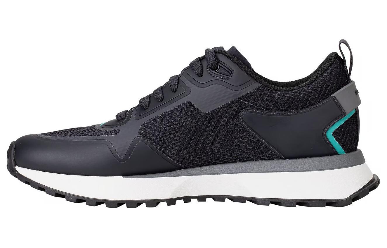 

Кроссовки BOSS Mesh-embellished Low-top Sneakers, темно-синий