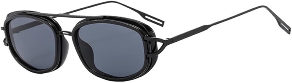 

Мужские солнцезащитные очки в стиле ретро-панк с овальными двойными перемычками и градиентным переходом цвета, защита от ультрафиолета UV400. Женские солнцезащитные очки LANGSER, Black Gray