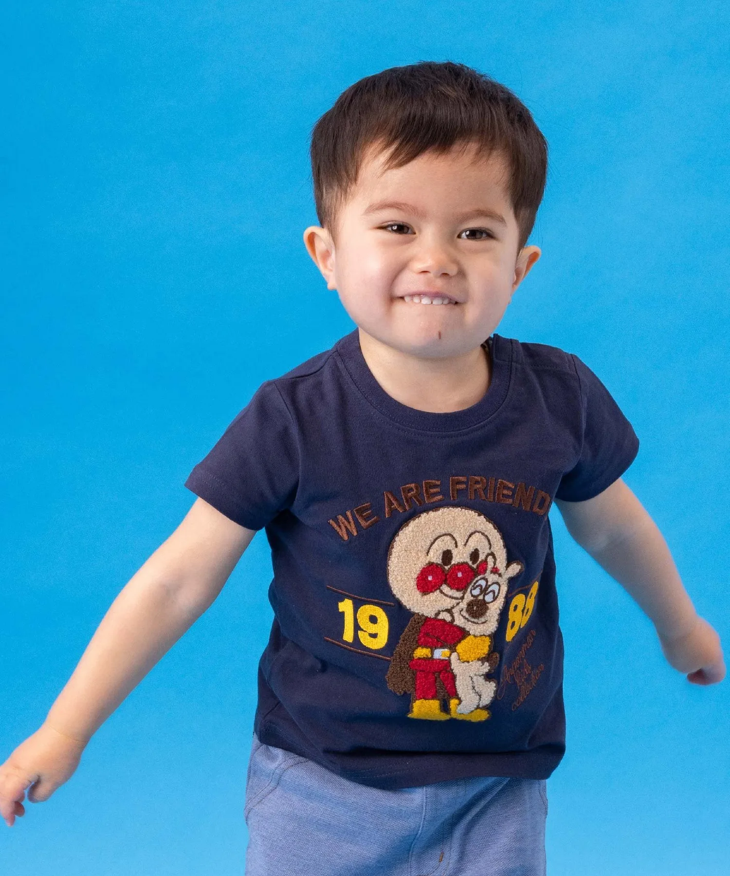 Детская коллекция ANPANMAN / Футболка с вышивкой Sagara (K)HUG Anpanman Kids Collection, Navy