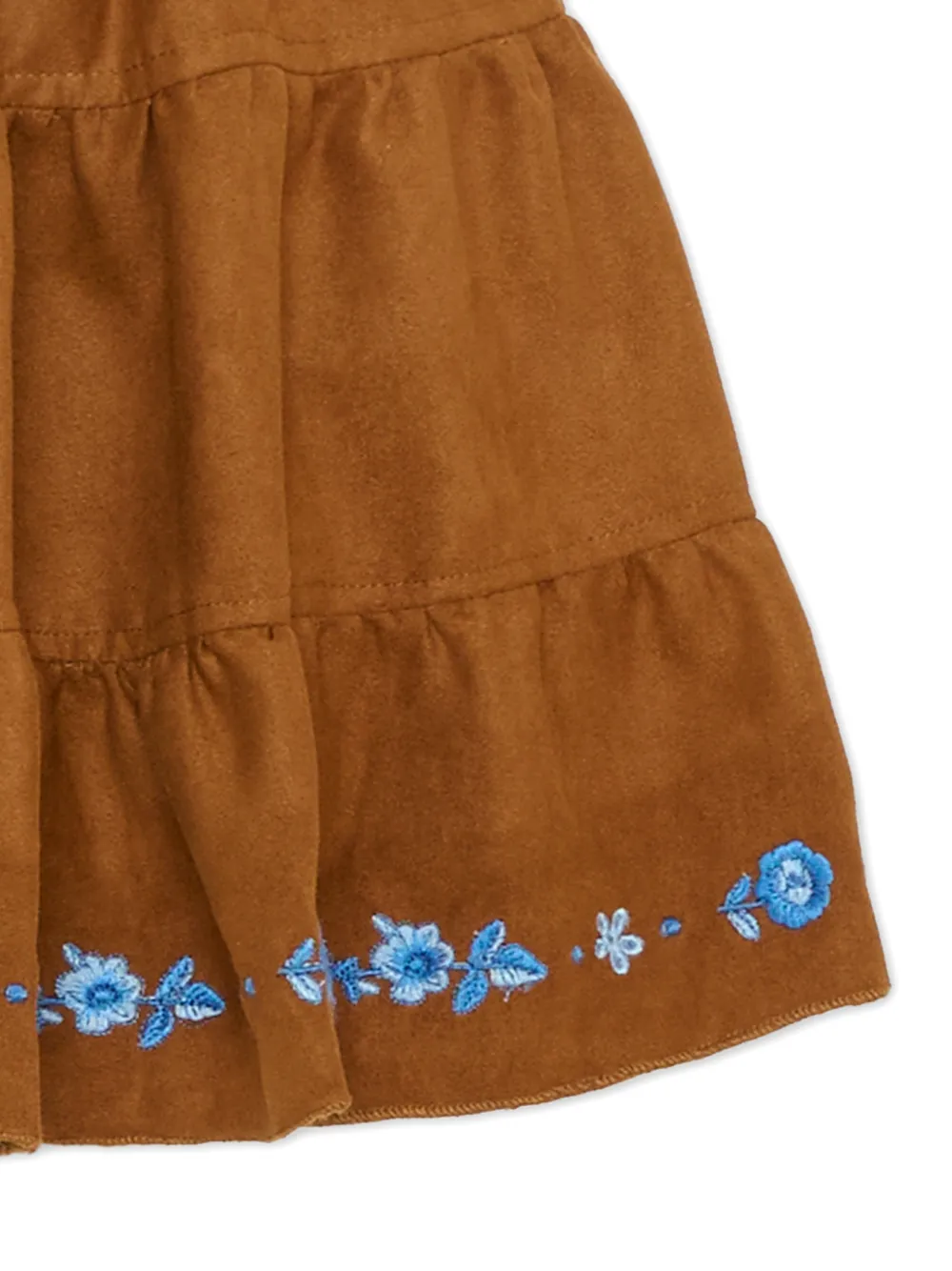 Вышитая многослойная юбка Ermanno Scervino Junior, коричневый — фото 3