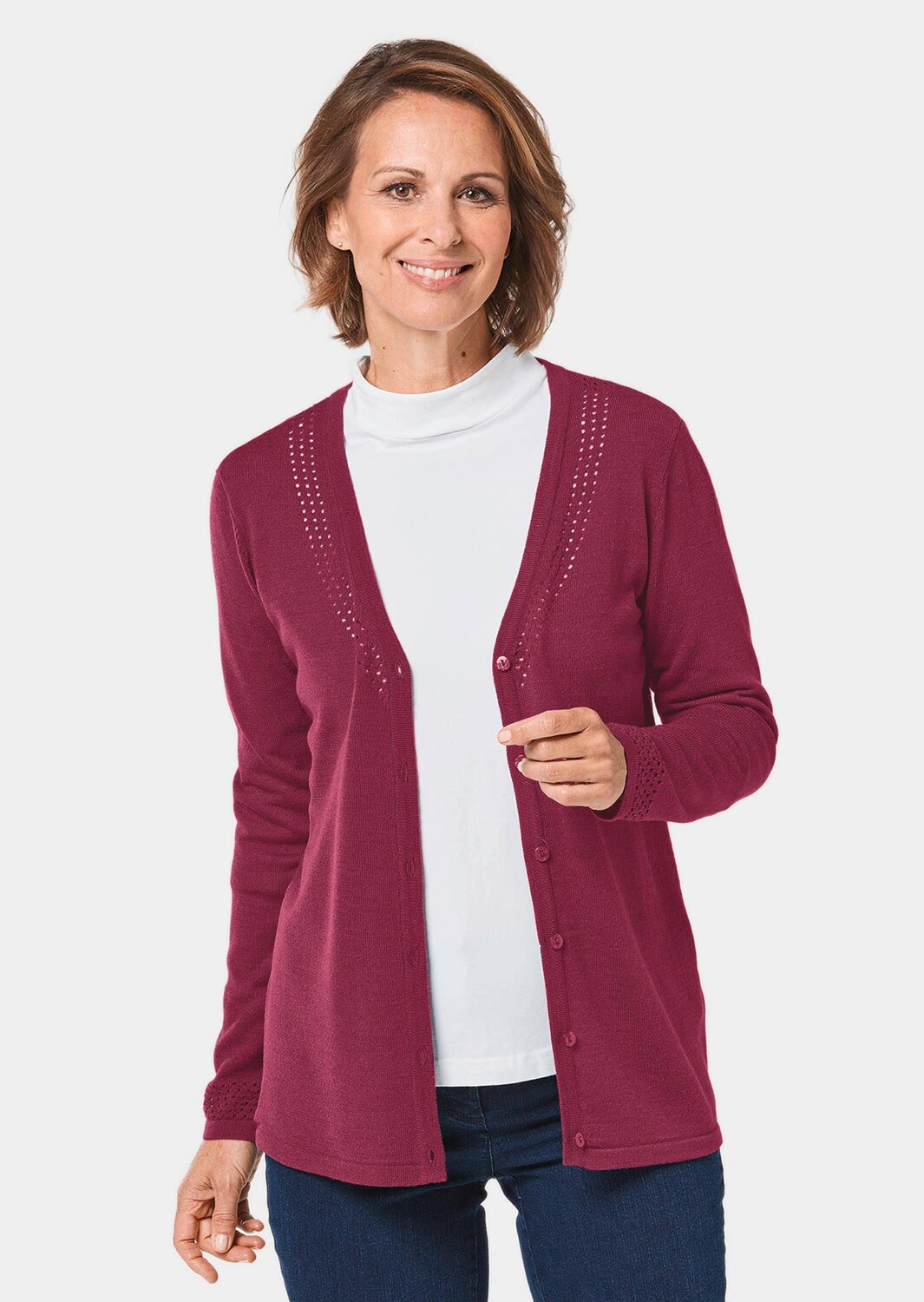 

Кардиган GOLDNER Strickjacke, цвет sangria