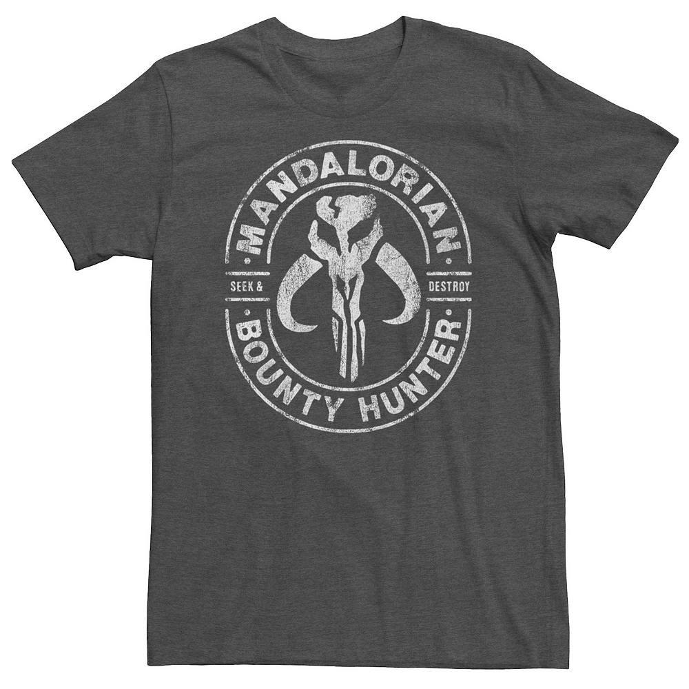 

Футболка с маркой Big & Tall Star Wars: The Mandalorian Bounty Hunter Licensed Character, цвет Charcoal Heather