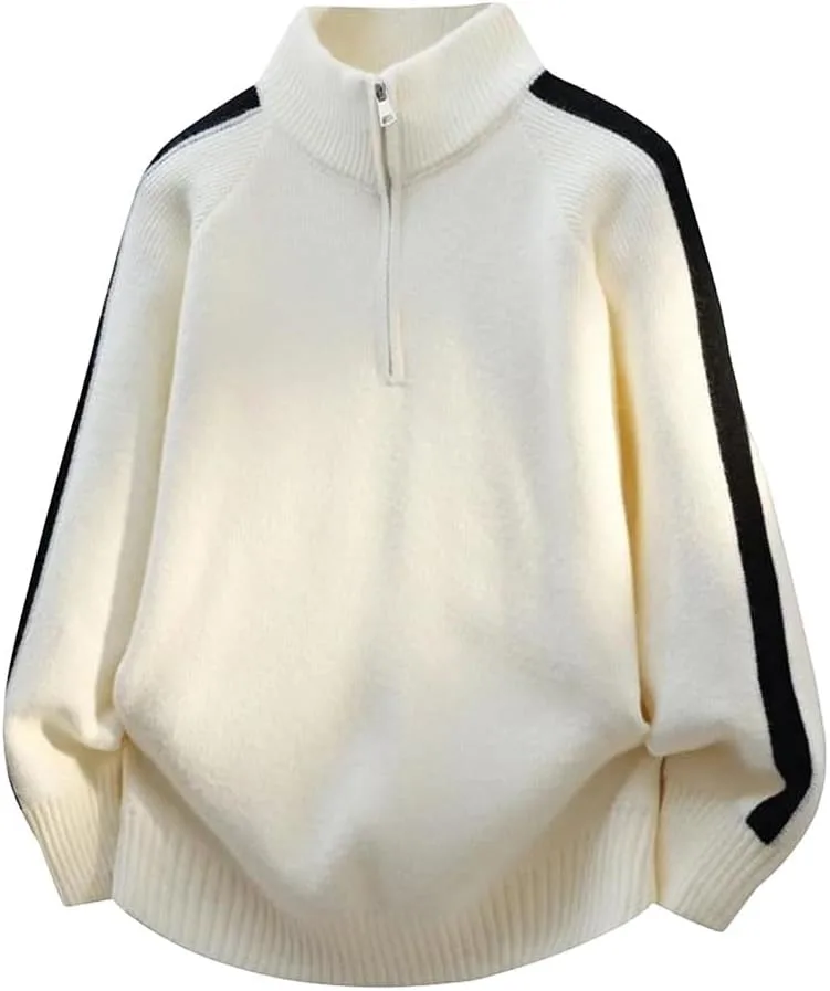 

Мужской полузастегивающийся вязаный свитер-пуловер с длинным рукавом