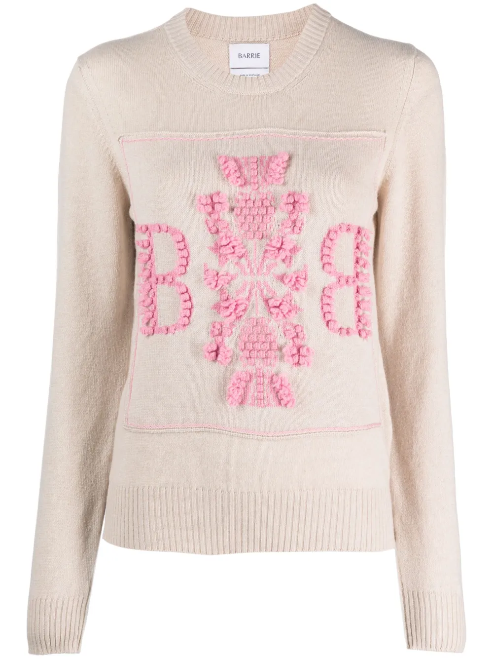 

Кашемировый джемпер с нашивкой-логотипом Barrie, нейтральный