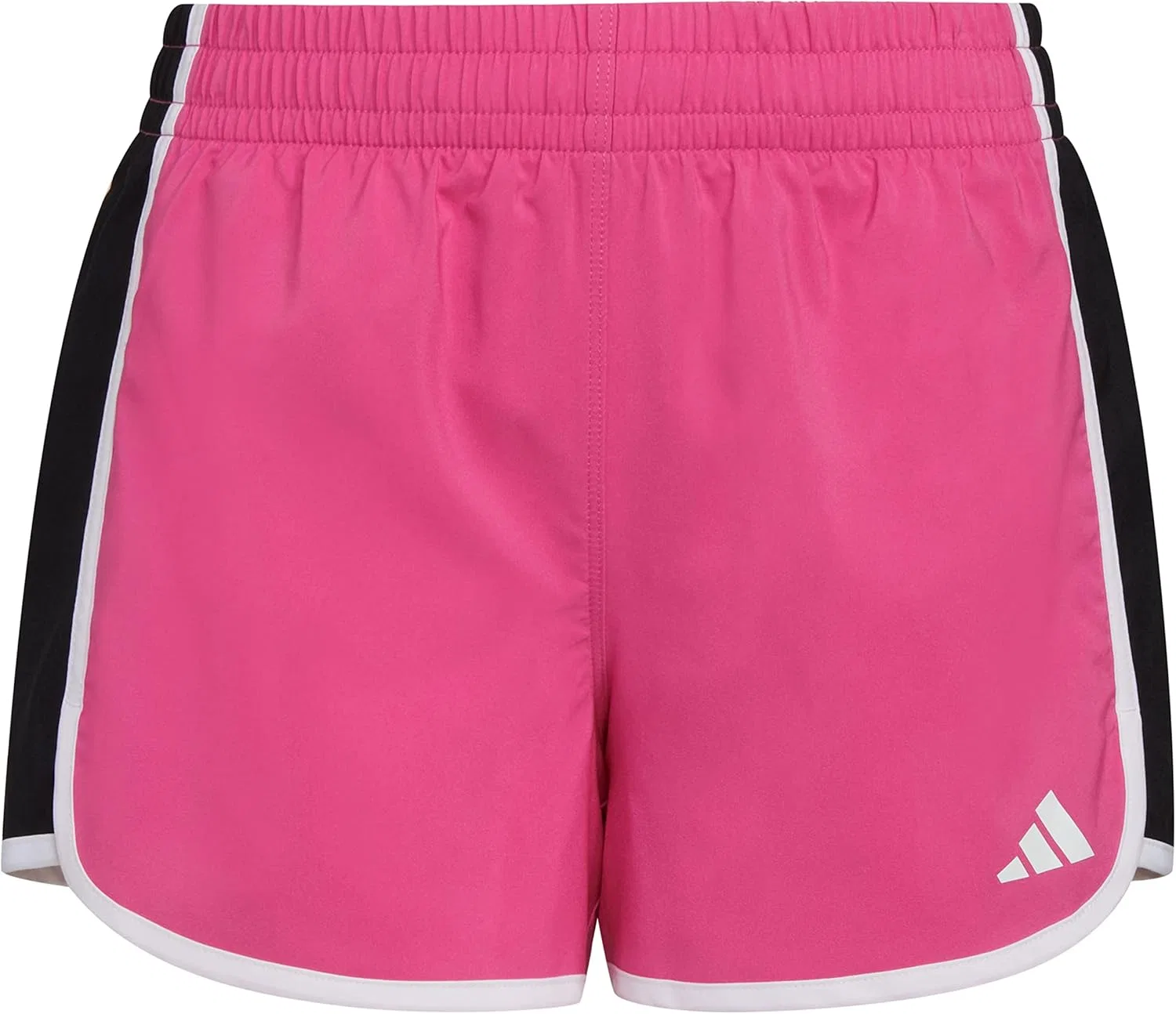 Детские шорты Adidas Pacer с эластичным поясом и цветными блоками, ярко-розовый