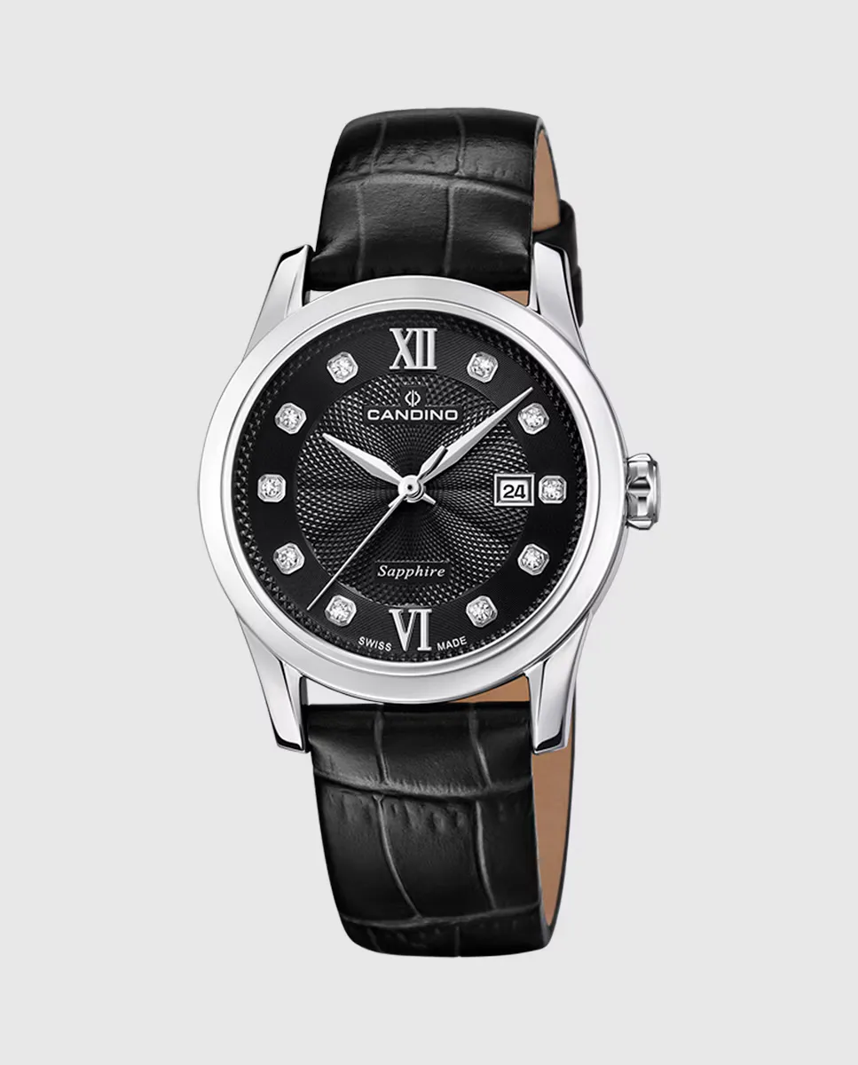 

C4736/4 Lady Elegance черные кожаные женские часы Candino, черный