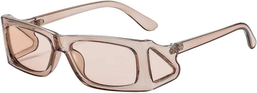 

Модные уникальные маленькие солнцезащитные очки для женщин в стиле ретро с прозрачными линзами цвета океана, модные панк-солнцезащитные очки с защитой от УФ-излучения UV400 для мужчин UUPTTPL, Champagne