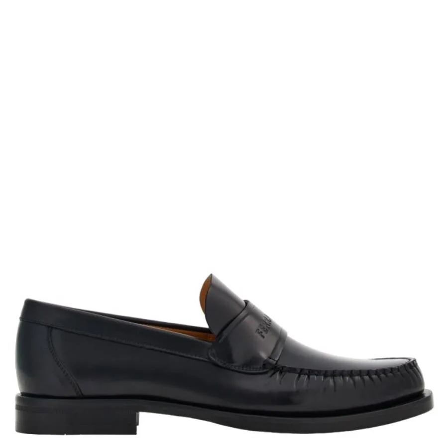 Кожаные лоферы Ferragamo Fort Signature, черный
