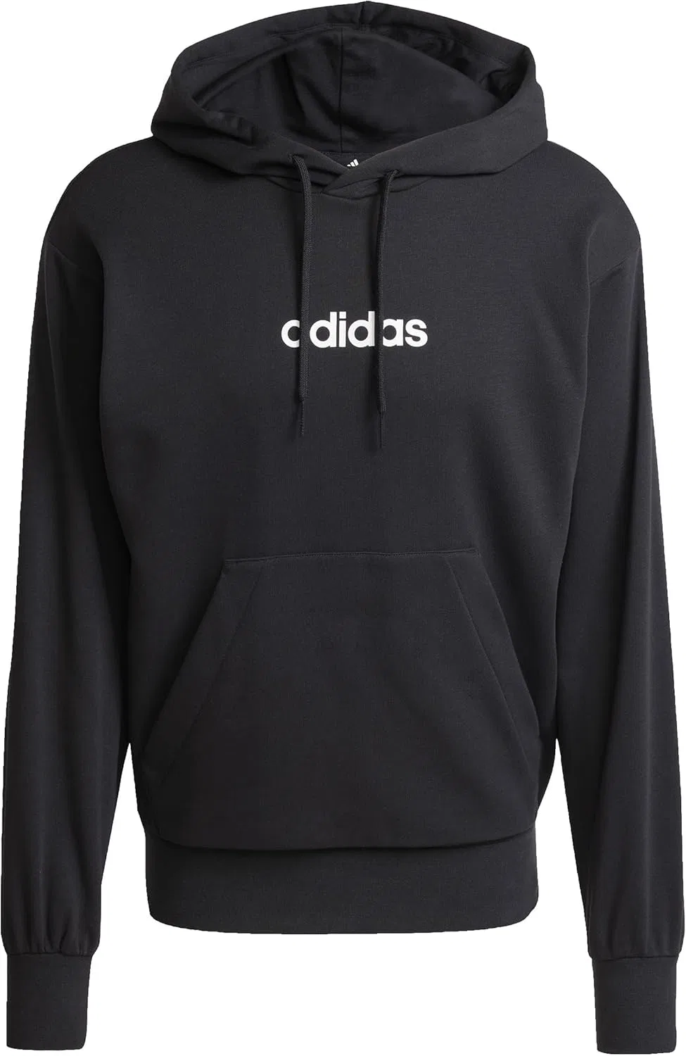 Худи мужское с капюшоном adidas Essentials Linear French Terry, черный/белый