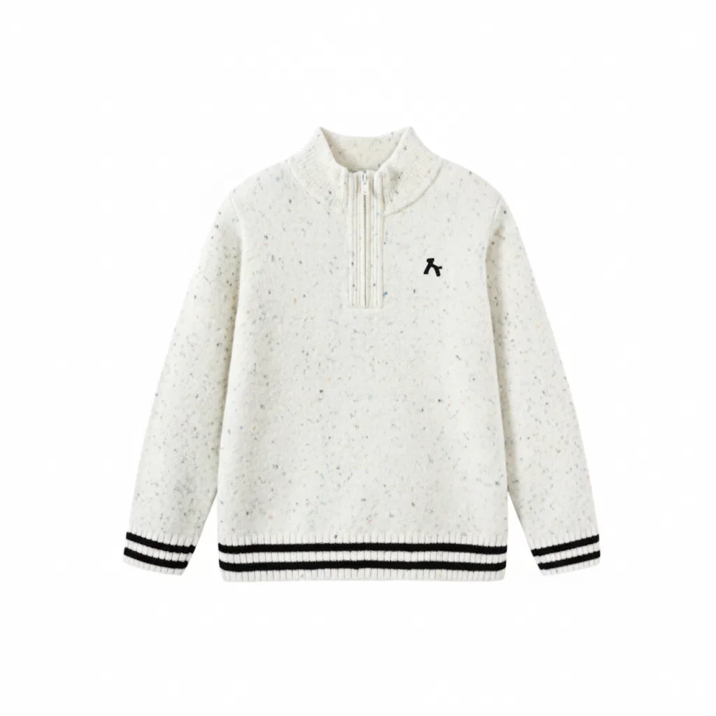 Свитер детский с воротником-стойкой Semir белый