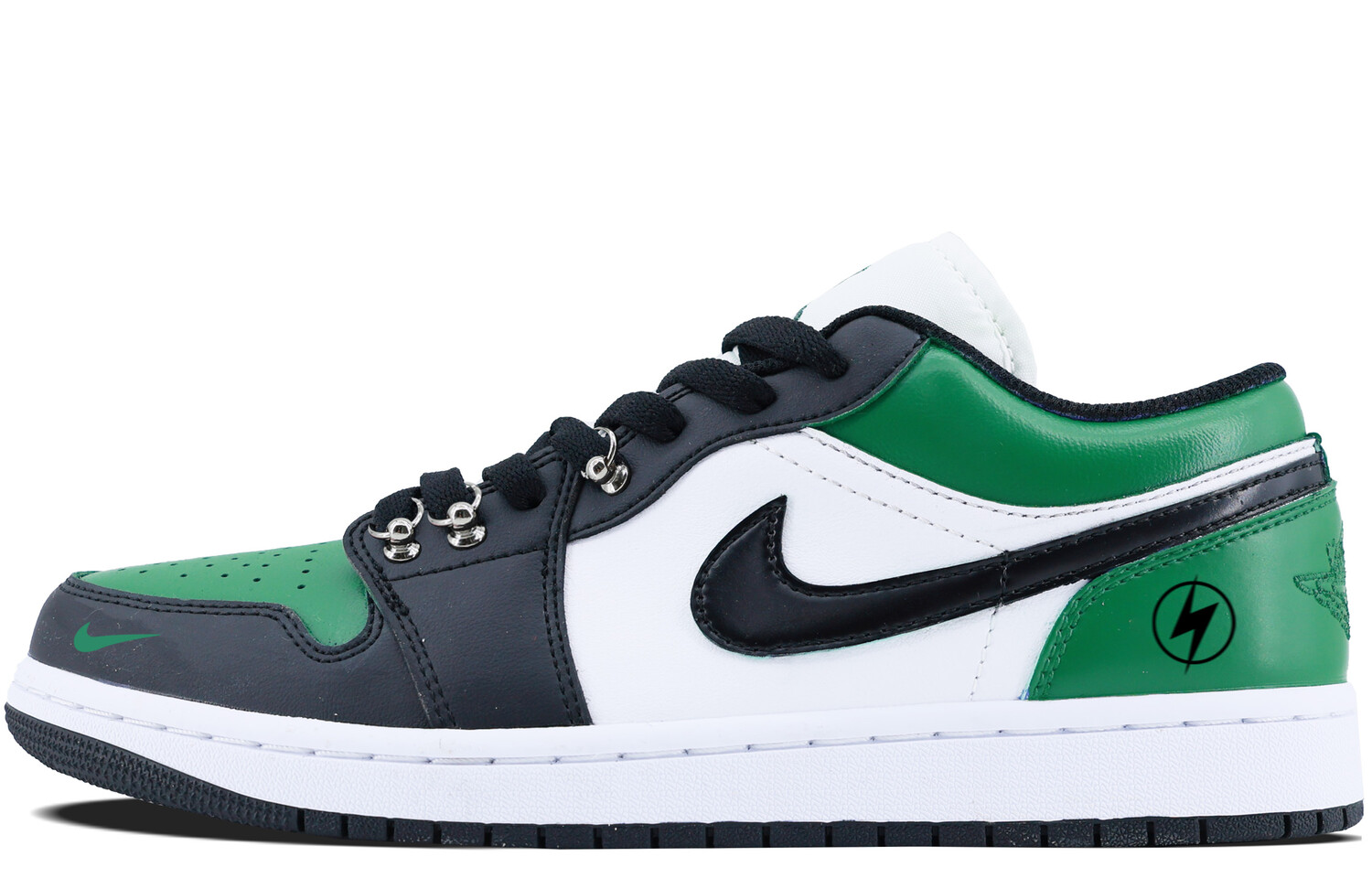 

Кроссовки Air Jordan 1 Vintage Basketball Shoes Unisex Low-top Black/green, черный/зеленый
