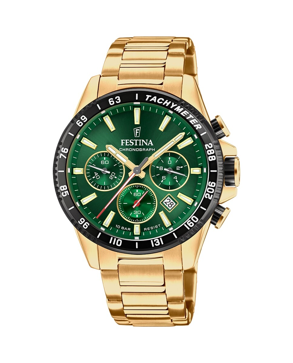 

Мужские часы F20634/4 Timeless Chronograph из золотой стали Festina, золотой