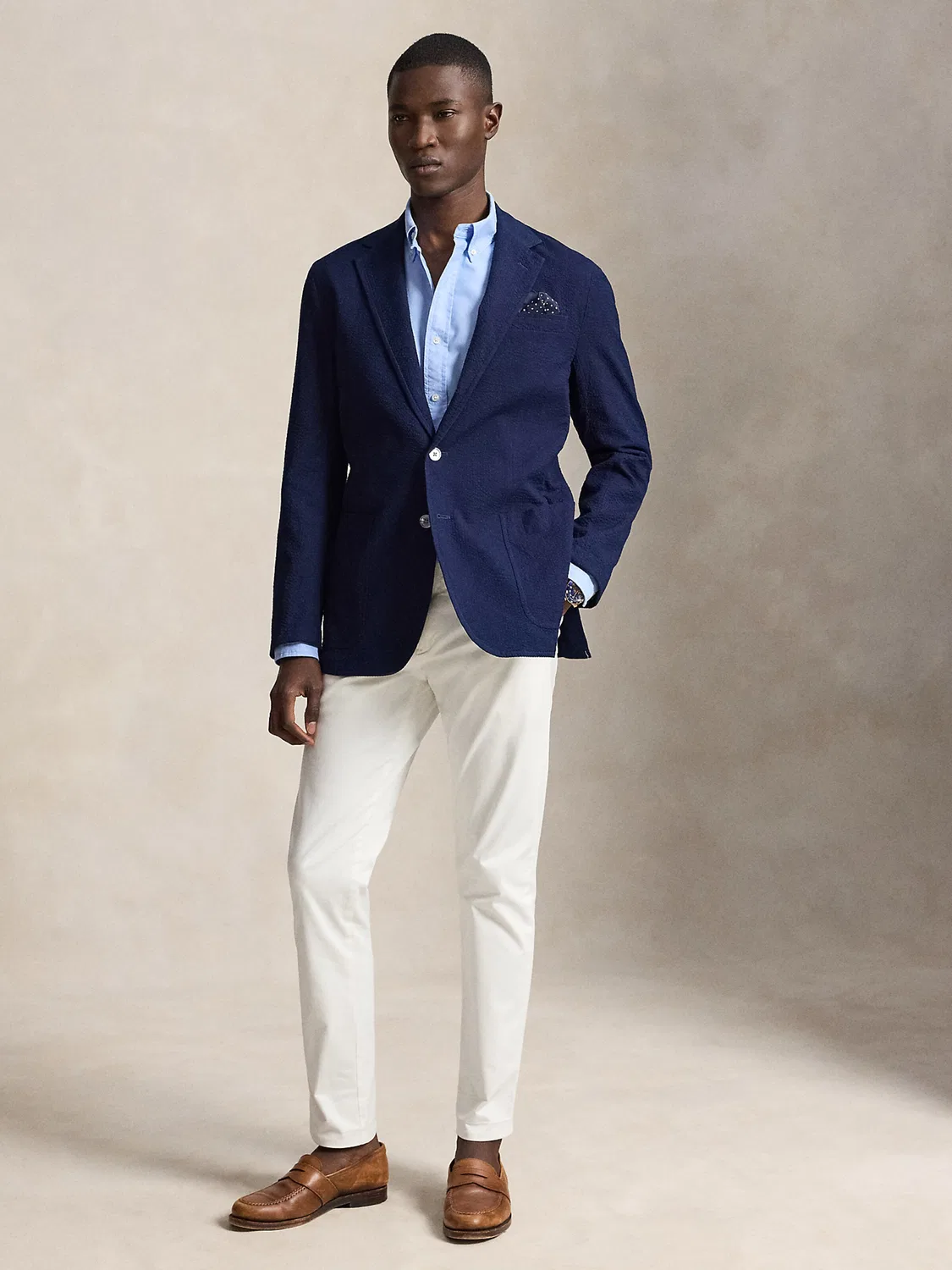 Рубашка на пуговицах стандартного кроя Polo Ralph Lauren, Light Blue — фото 4
