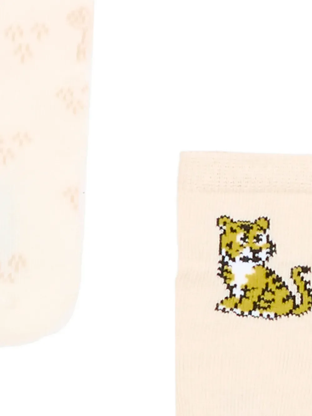 Носки с изображением тигра Kenzo Kids, бежевый — фото 4