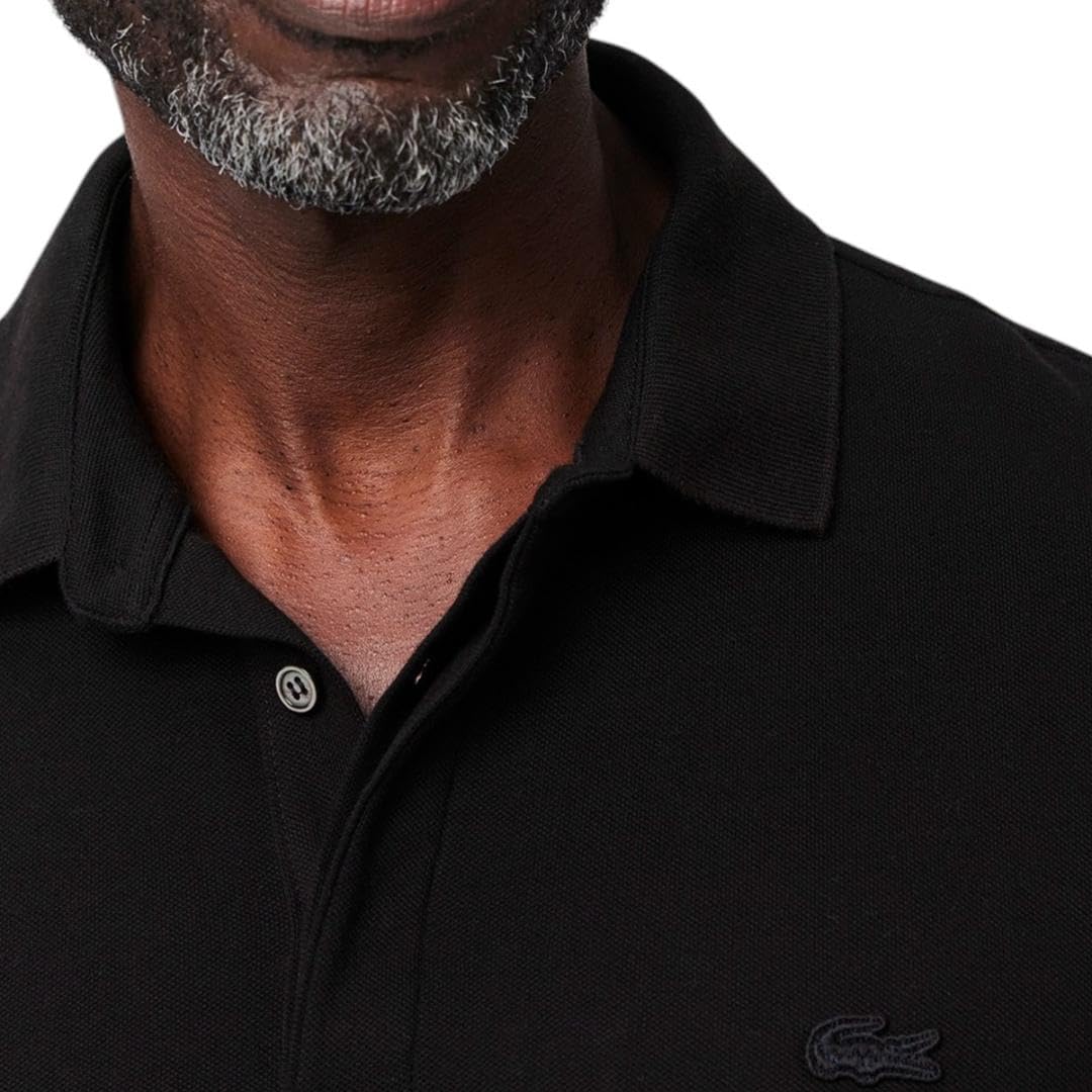 Lacoste мужская длинная рубашка поло из стрейч-хлопка Paris, Black — фото 2