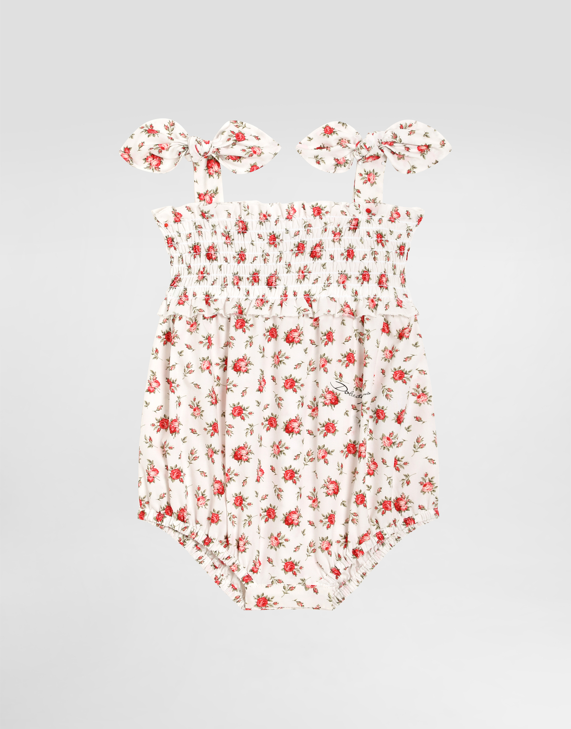 

Комбинезон из поплина с мелким принтом роз DOLCE & GABBANA, мультиколор