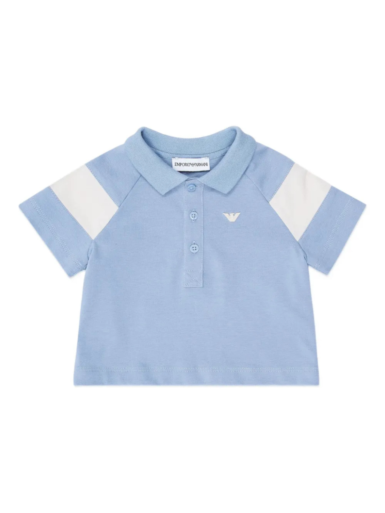 

Детская рубашка-поло с вышитым логотипом Emporio Armani Emporio Armani Kids, синий