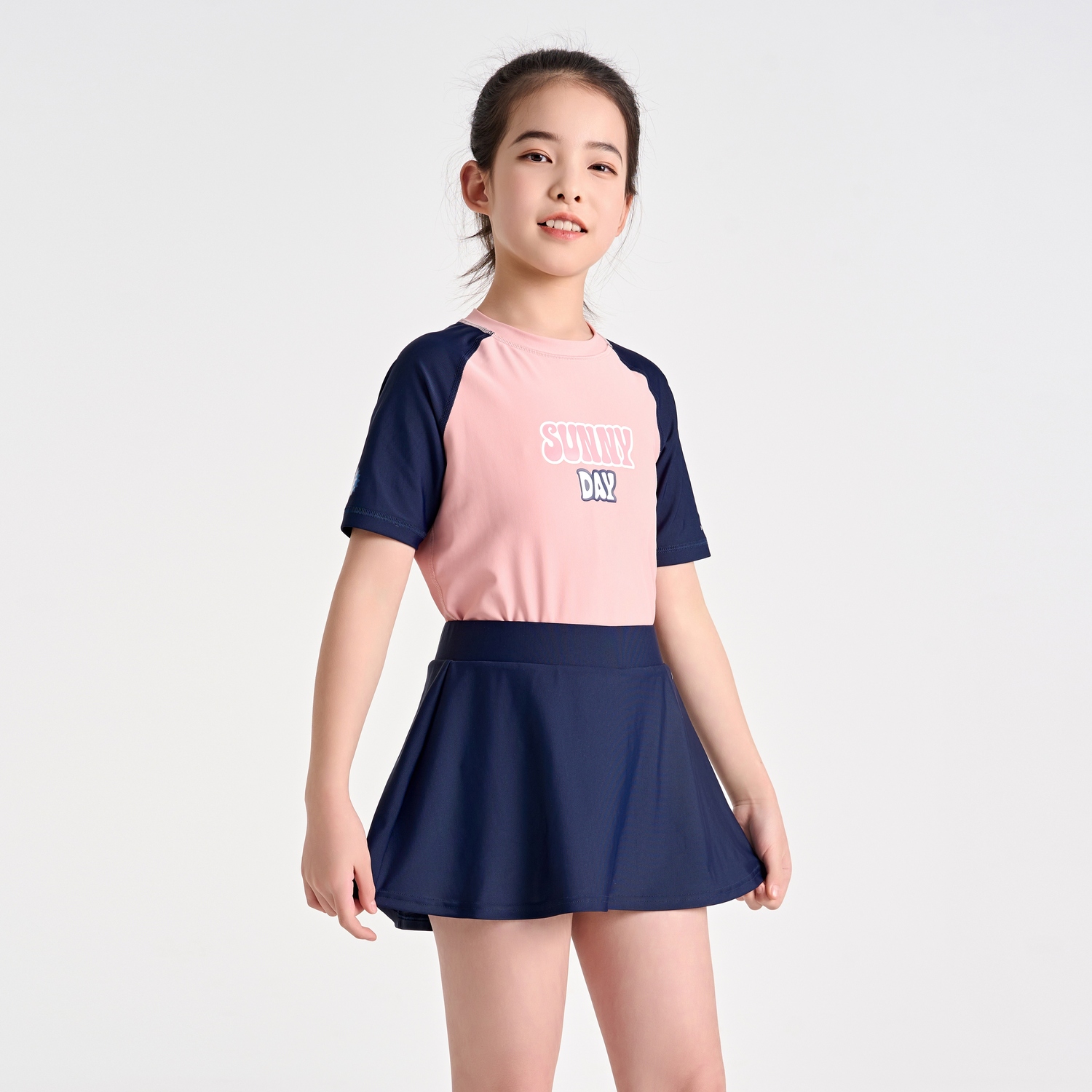 

Детская раздельная купальник-юбка Nabaiji с съёмными вставками для груди Pink Navy