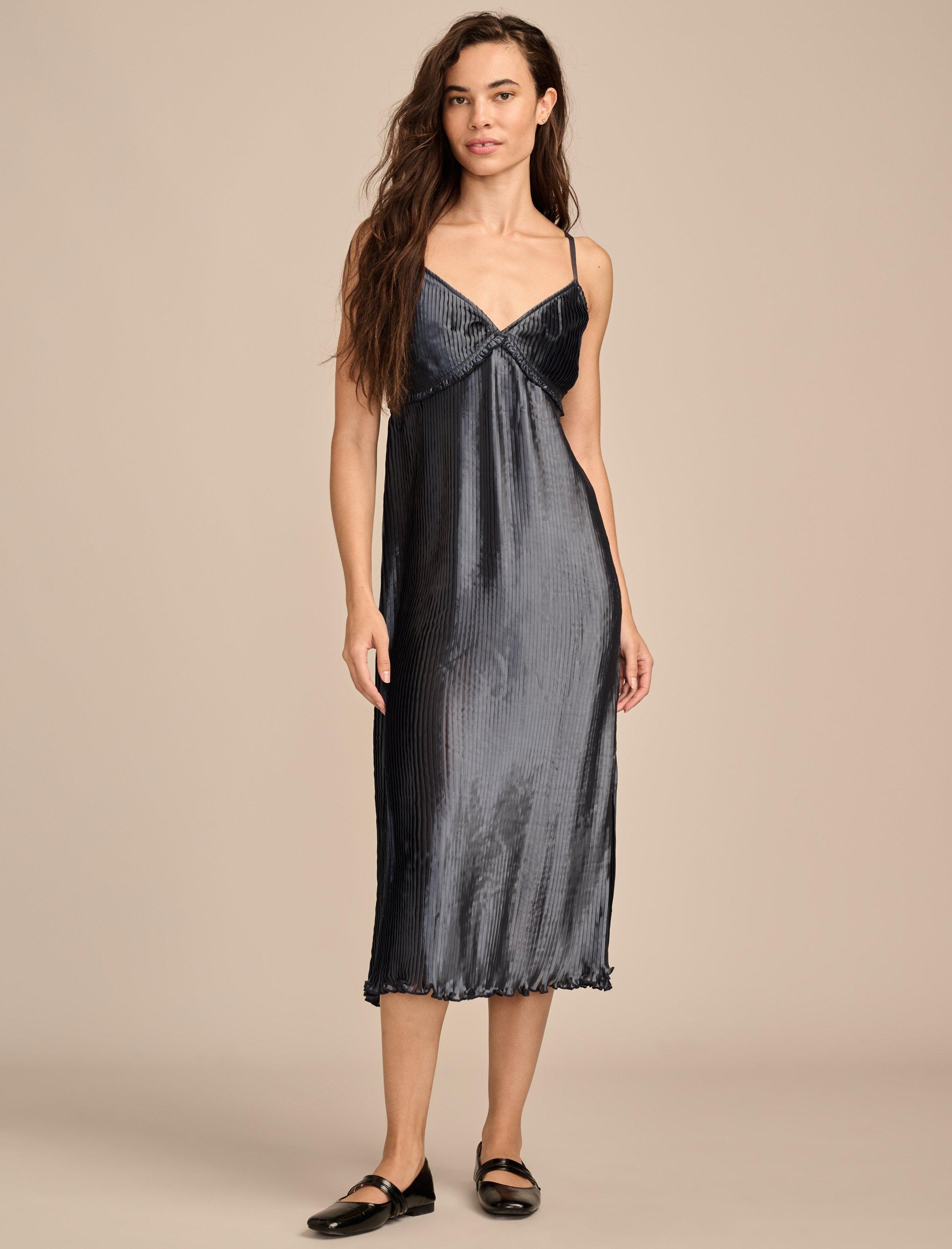 

Женское плиссированное платье миди Lucky Brand, цвет medium dark blue