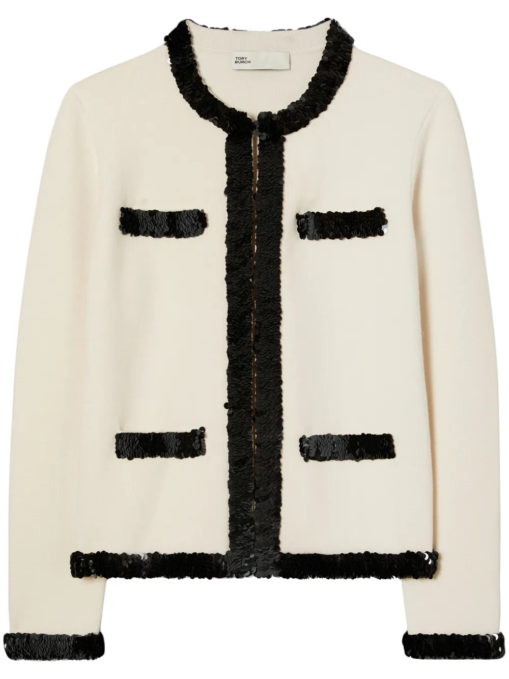 

Кардиган Kendra с пайетками Tory Burch, белый