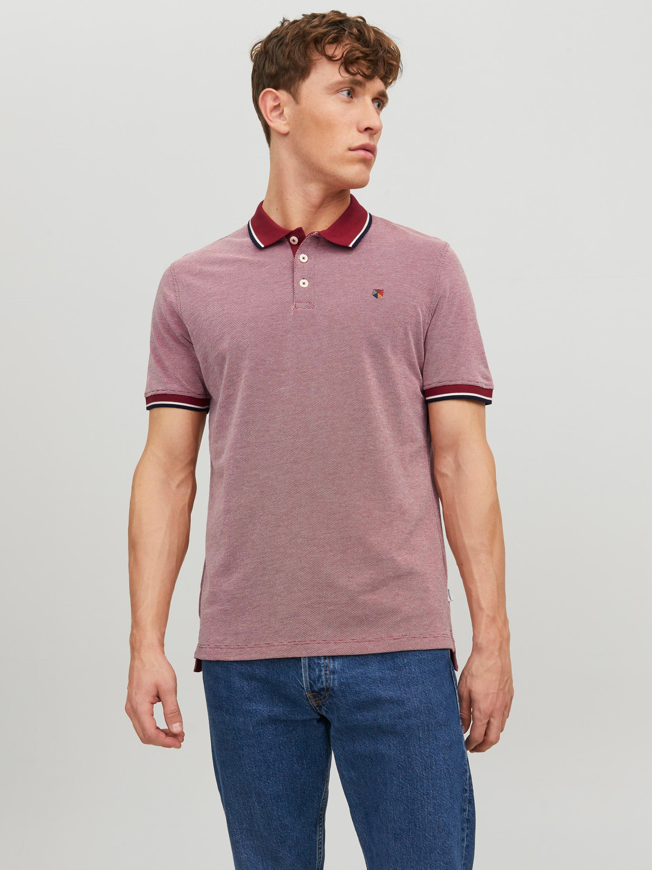 

Футболка Jack & Jones Pique Kurzarm Hemd Basic JPRBLUWIN, красный