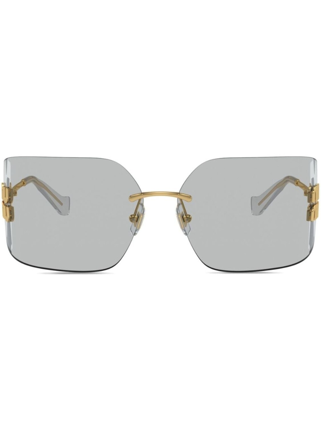 

Miu Miu Eyewear солнцезащитные очки Runway в безободковой оправе, золотистый