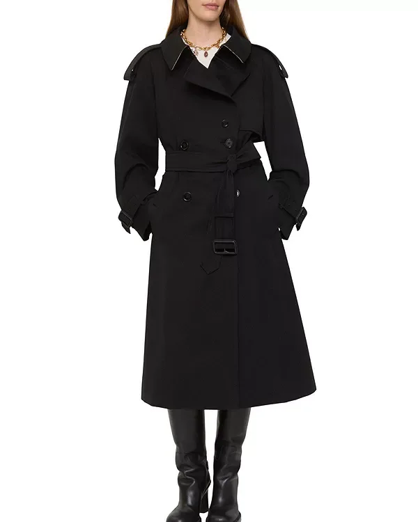 Тренч Burberry Фитцровия, длинный габардиновый, черный — фото 3