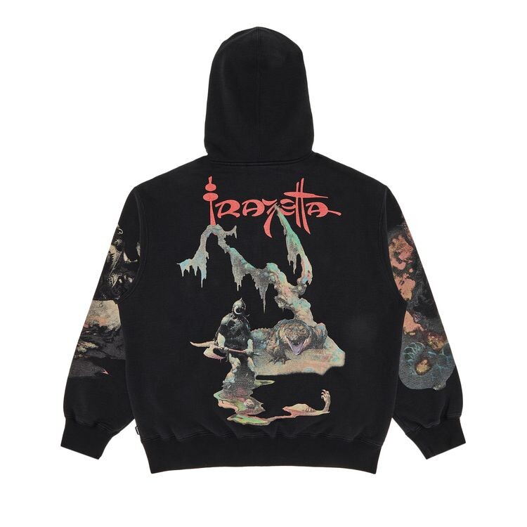Толстовка Supreme x Frank Frazetta Zip Up Hooded Sweatshirt Black, черный — фото 2
