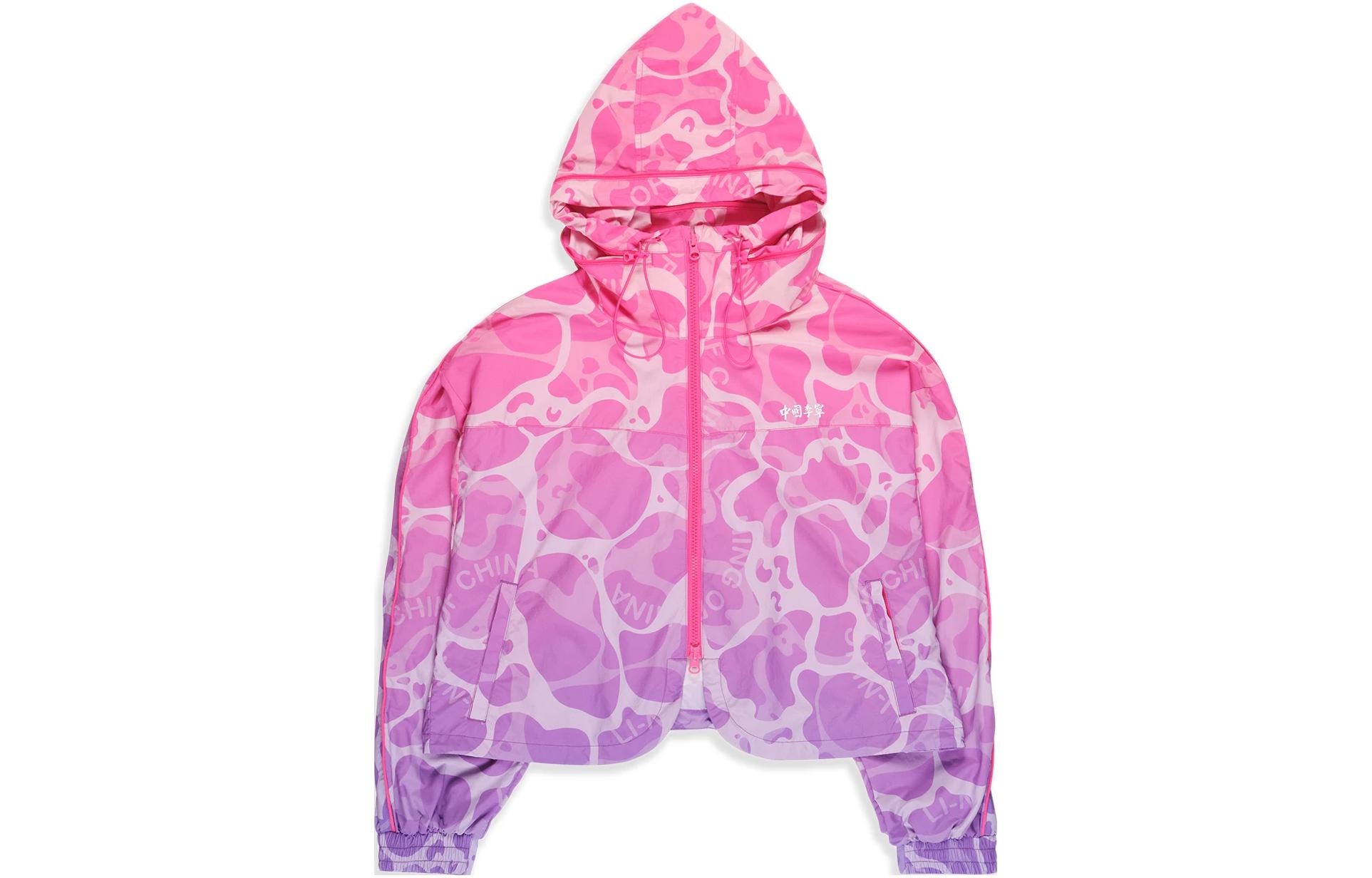 

LiNing Тренч женский Vibrant Pink All Over Print Combination