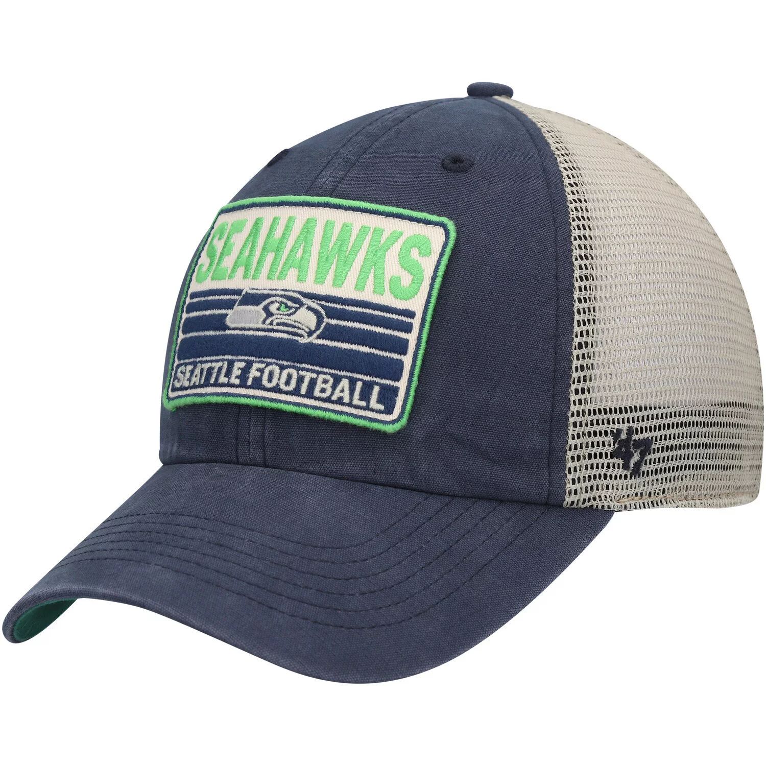 

Мужская кепка Snapback темно-синего/натурального цвета '47 Seattle Seahawks Four Stroke Clean Up