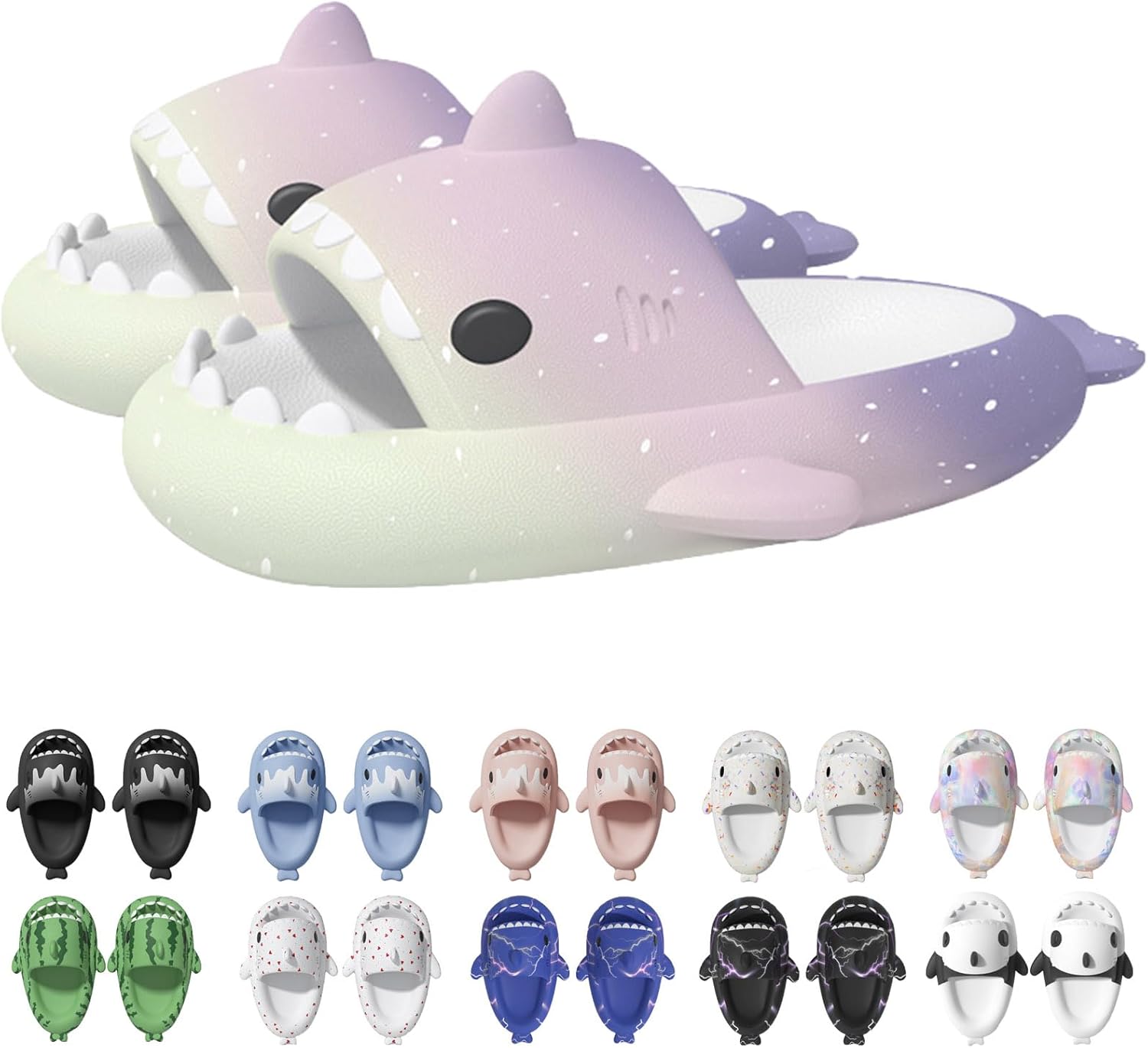 

Сланцы Jfxgjuv Ice Cream с акулой, сланцы с 3D забавными плавниками, унисекс сланцы с облаками и акулой, ЭВА сланцы с открытым носком для душа, бассейна, пляжа, фиолетовый/розовый/бежевый