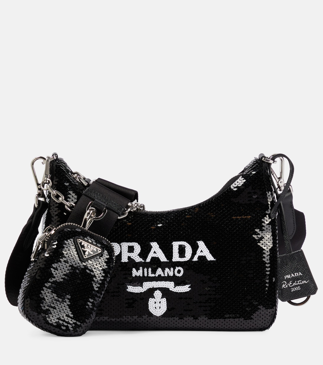 

Мини-сумка через плечо Re-Edition 2005 Prada, Nero+Bianco