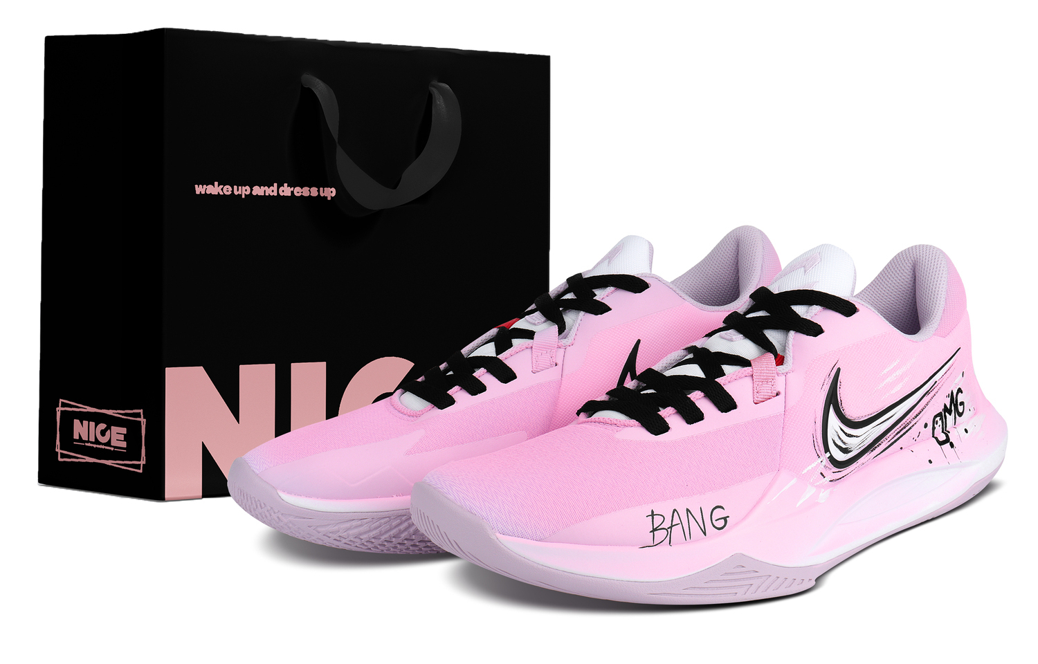 

Nike Точность 6 амортизация, износостойкие низкие баскетбольные кроссовки мужские свежий pink