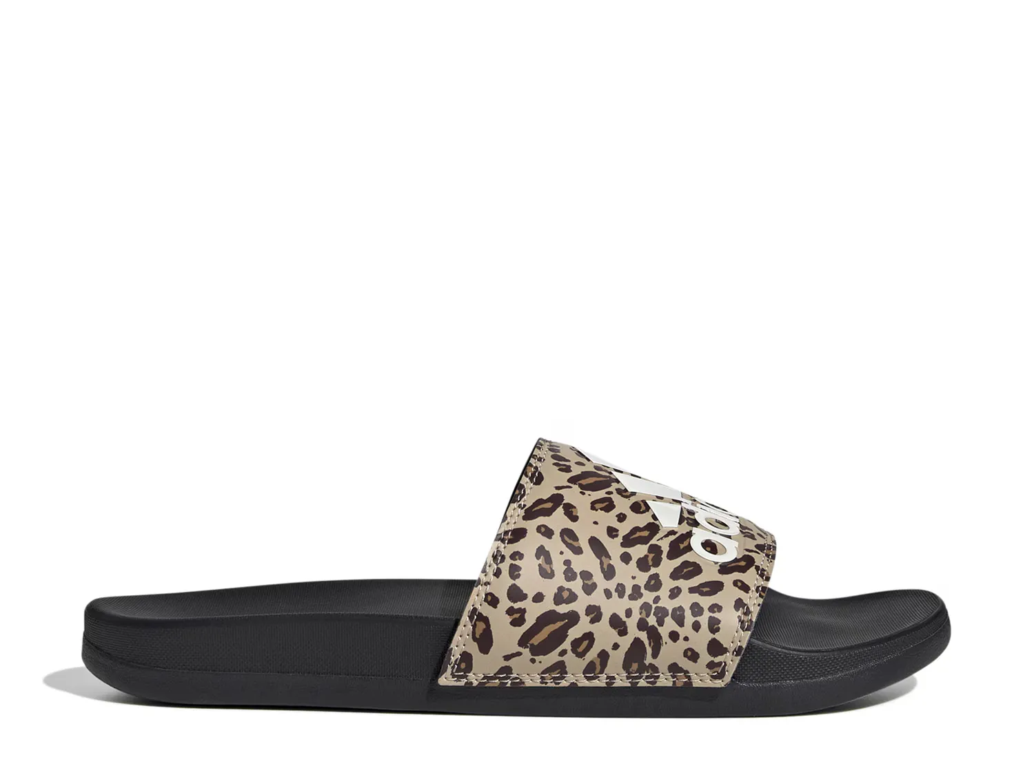 Сандалии Adilette Comfort Stripes Slide Sandal Adidas, цвет tan_blackleopardprint — фото 3