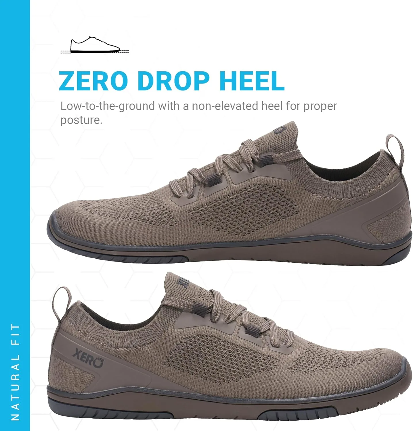 Мужские кроссовки Xero Shoes для ходьбы босиком | Кроссовки Nexus Knit для тренировок | Модные мужские кроссовки с нулевым перепадом высоты подошвы и широким носком | Минималистичный дизайн — фото 3