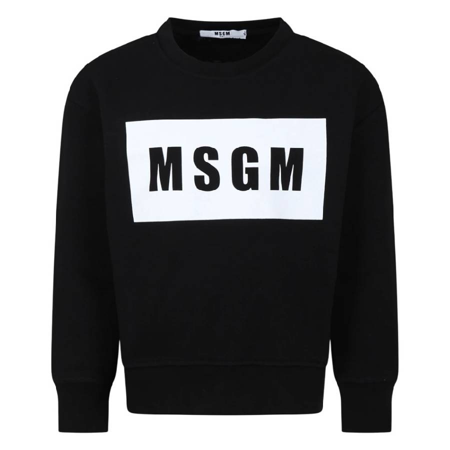 

Детская толстовка MSGM с принтом логотипа, черный