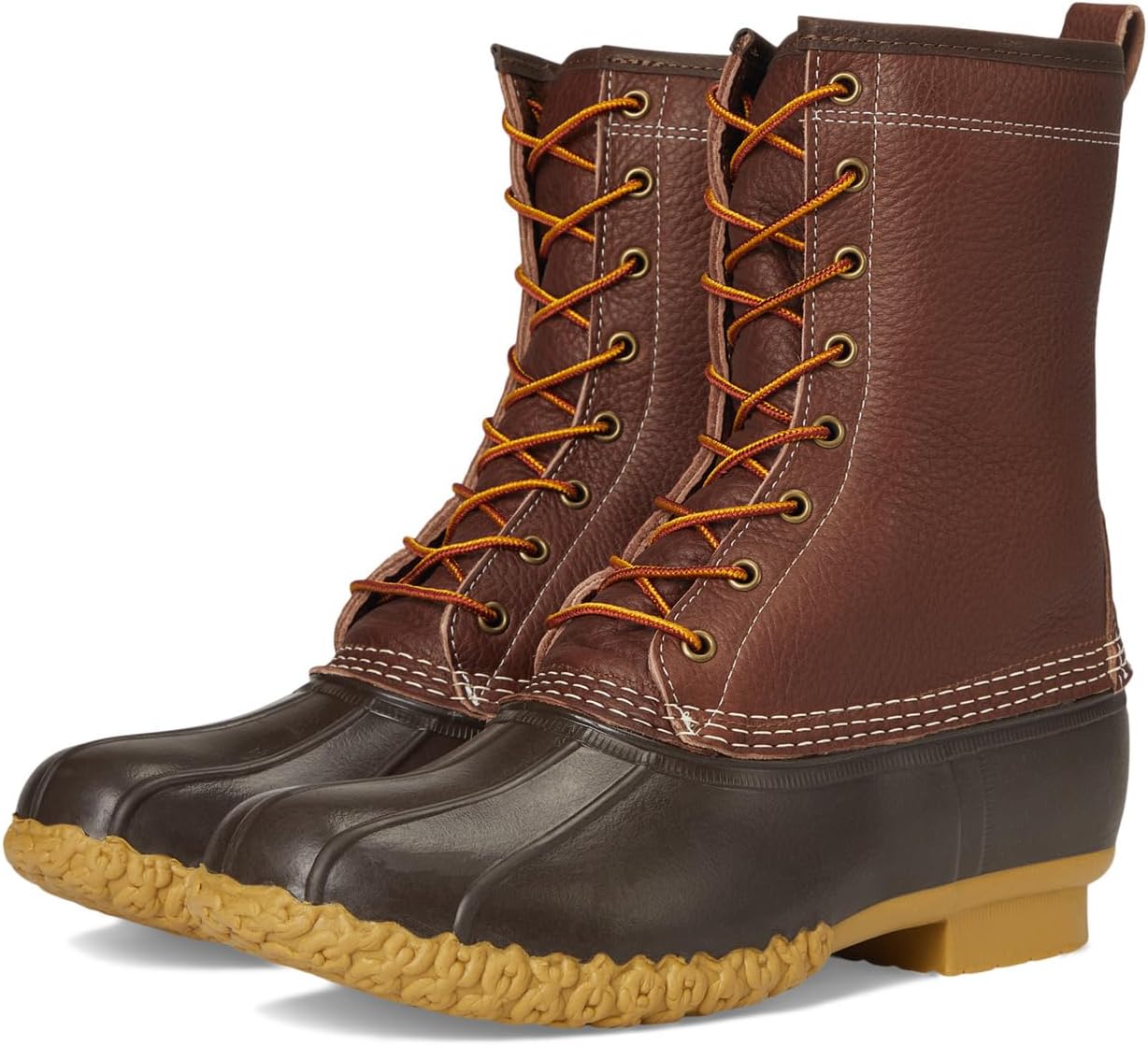 

Ботинки L.L.Bean Men's 10" Bean Boots Shearling Lined Insulated Tumbled Leather, Maple/Brown