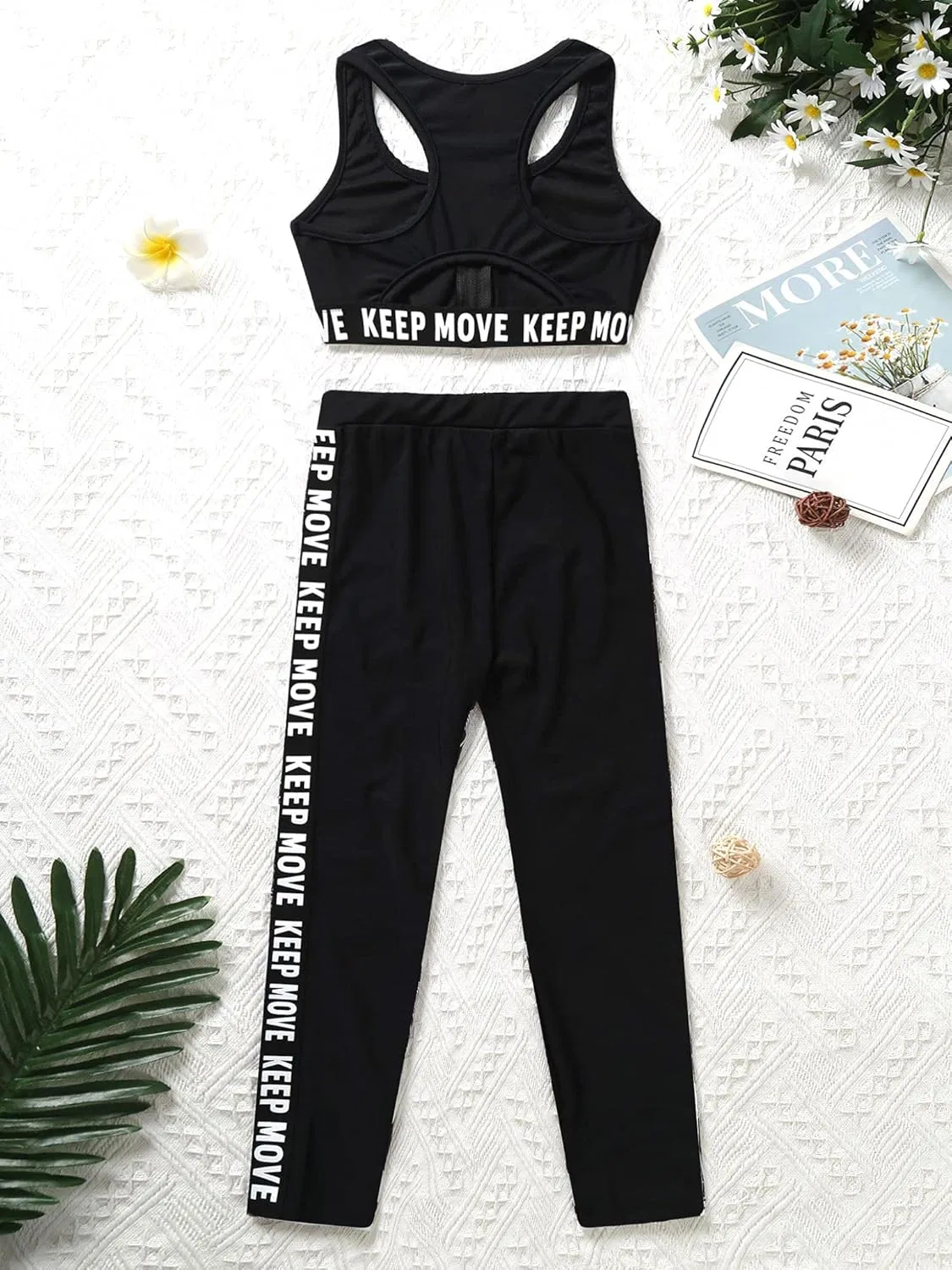 Детский спортивный костюм, топ и леггинсы, Moggemol, 2 предмета, Zipper-black — фото 4