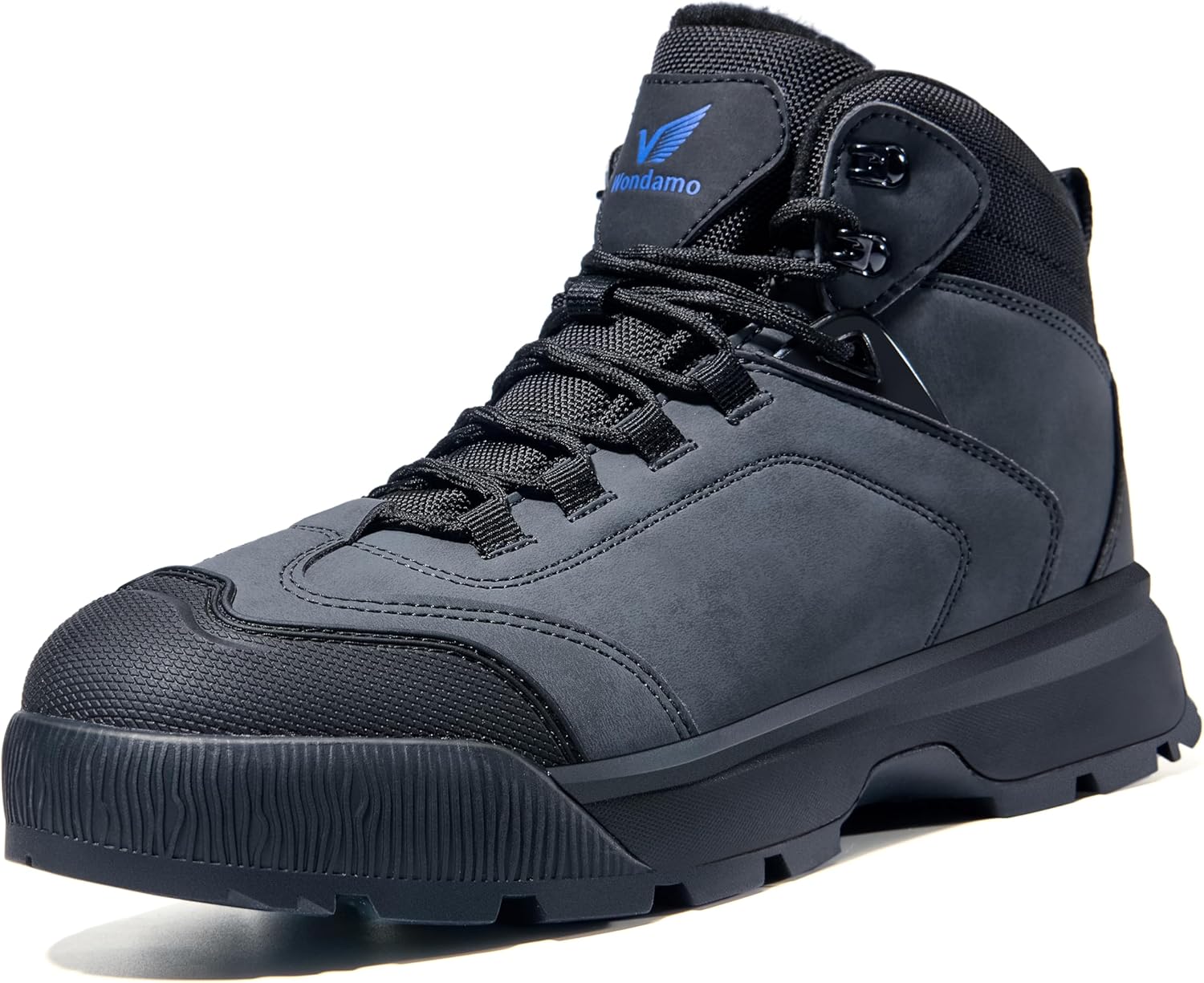 

Мужские водонепроницаемые зимние ботинки Wondamo с утепленной носовой частью, холодостойкие, противоскользящие, легкие зимние ботинки, Grey/Black