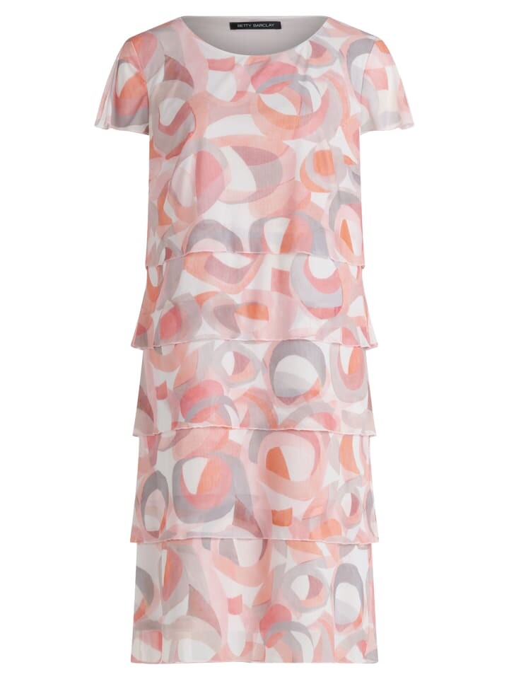 

Короткое платье Betty Barclay Stufenkleid mit Flügelärmeln, цвет Rose/Cream