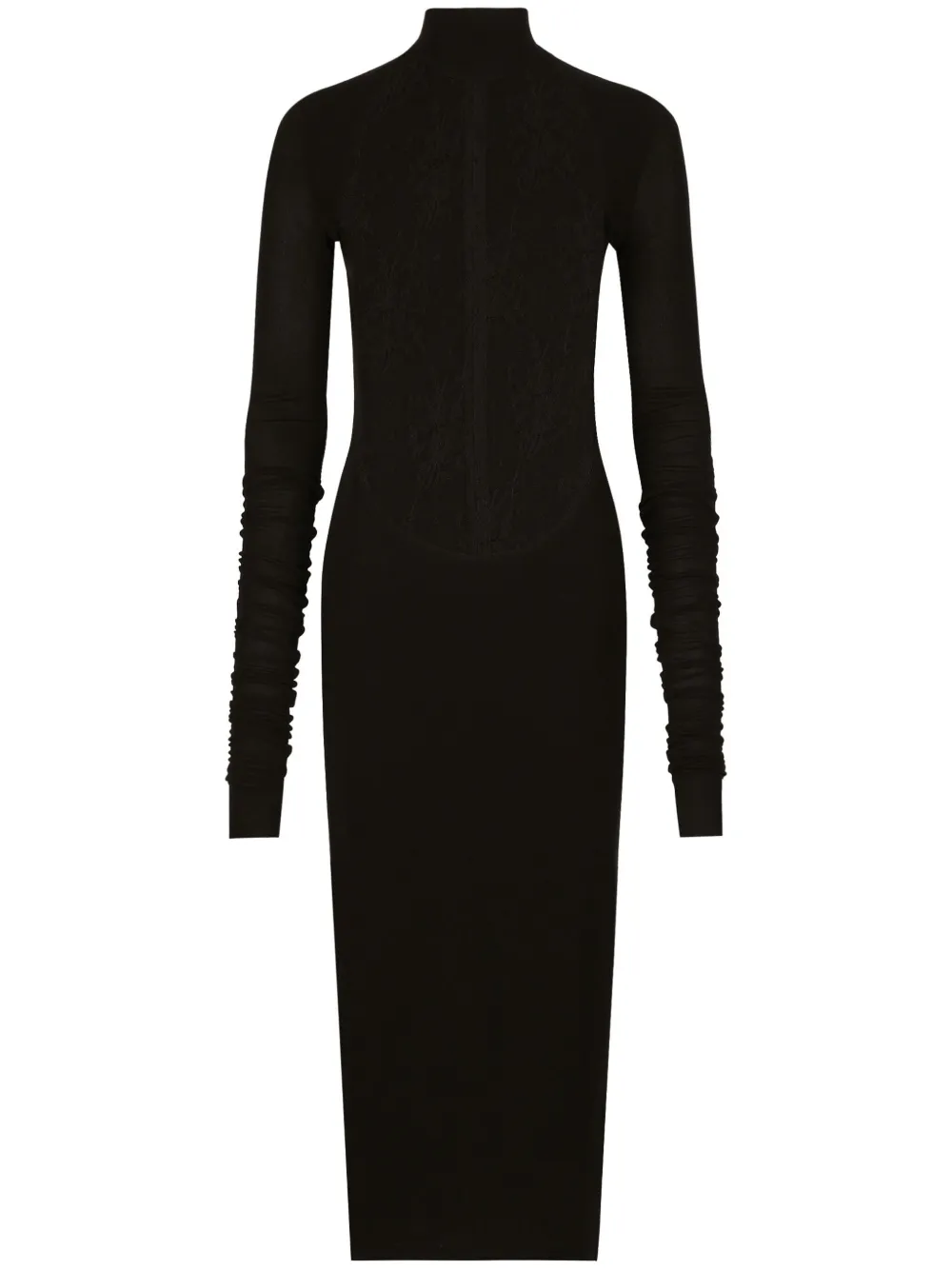 

Платье миди с кружевной вставкой Dolce & Gabbana, черный