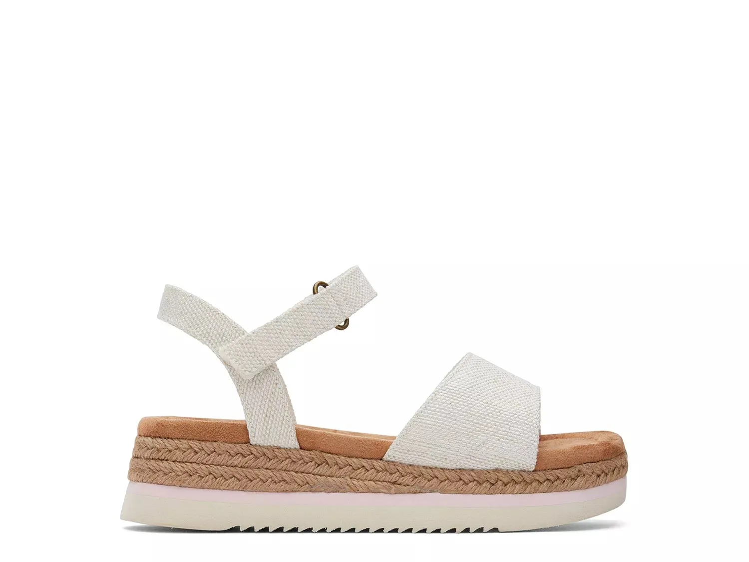 Сандалии на танкетке TOMS Diana Espadrille - детские, белые — фото 4