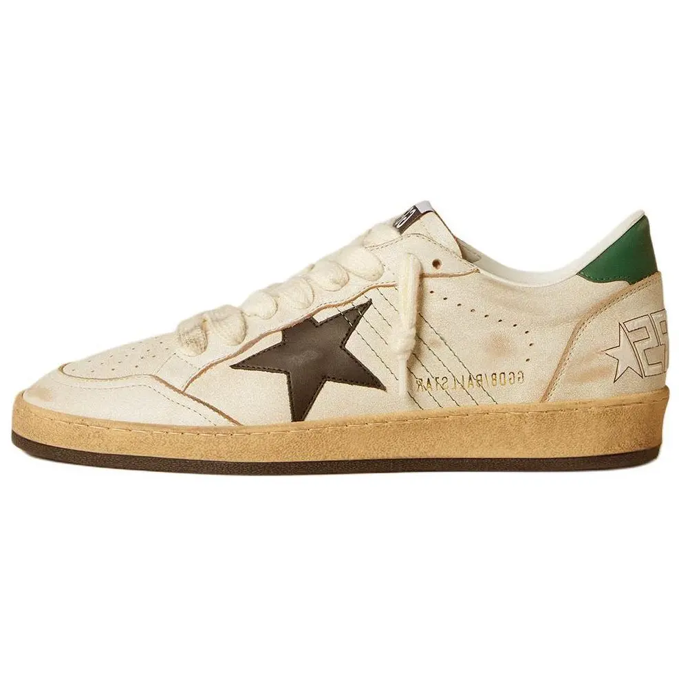 Golden Goose Балл стар лоу топ скейтборд обувь мужские бежевые — фото 3
