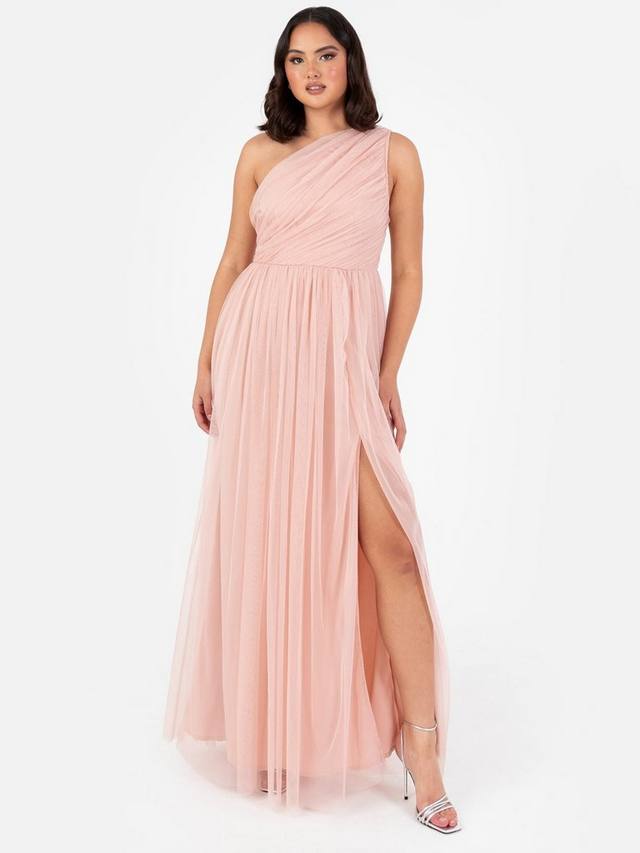 

Фатиновое асимметричное платье макси Anaya With Love, цвет Peach Blush