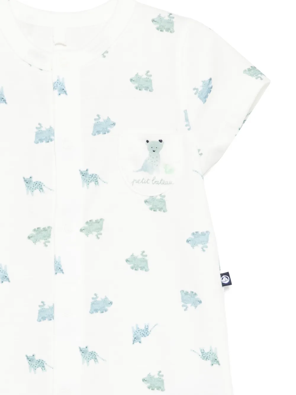 Шорты с принтом и короткими рукавами Petit Bateau, белый — фото 3