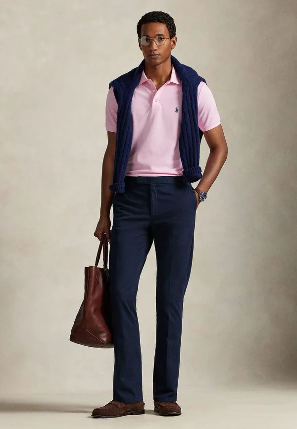 Футболка-Поло приталенного кроя из эластичной сетки Polo Ralph Lauren, Carmel Pink — фото 2